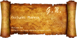 Gulyás Manna névjegykártya